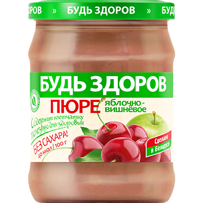 Пюре яблочно-вишневое «Будь здоров»
